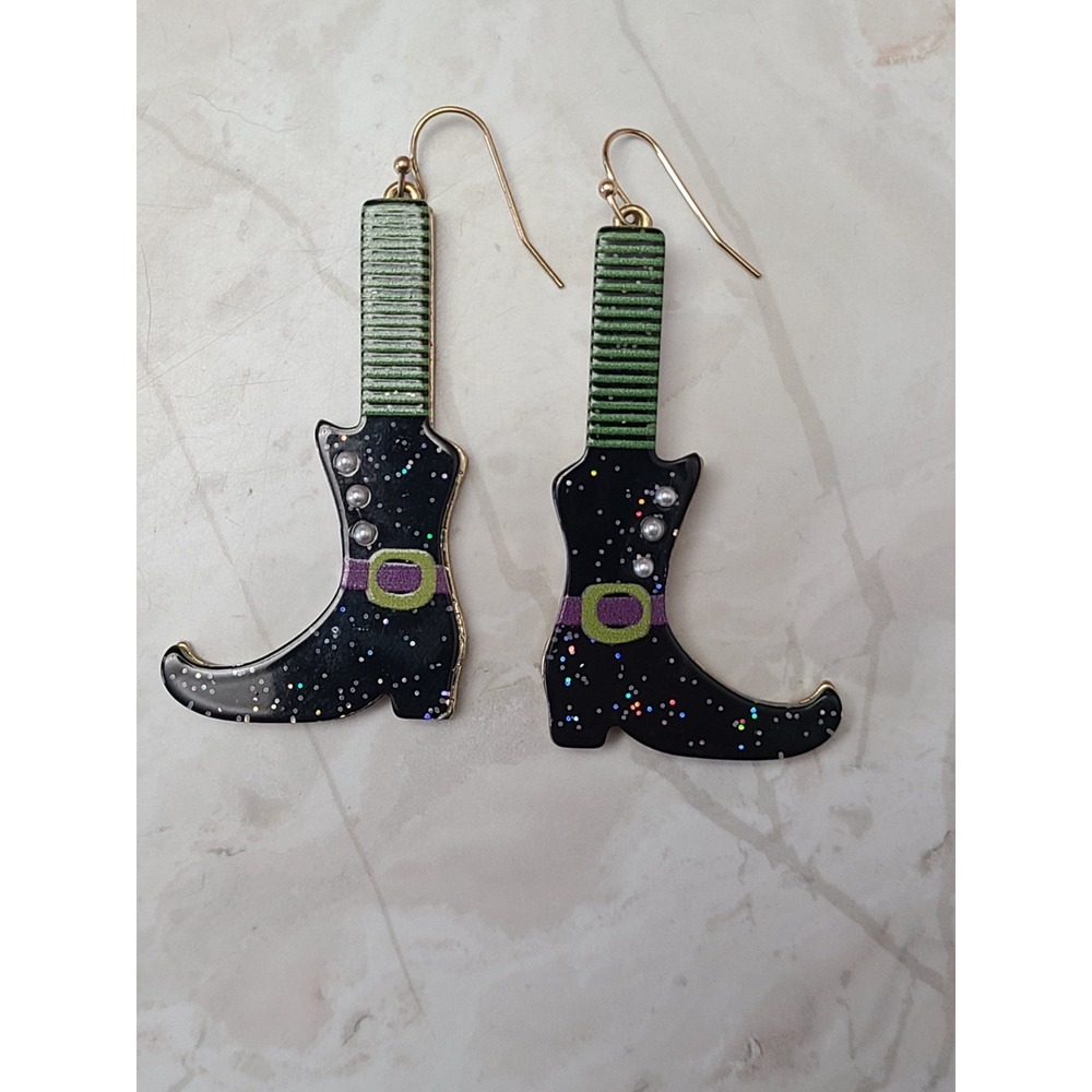 Torrid Witch Boot Hanging Earrings Black Halloween Fashion Jewelry